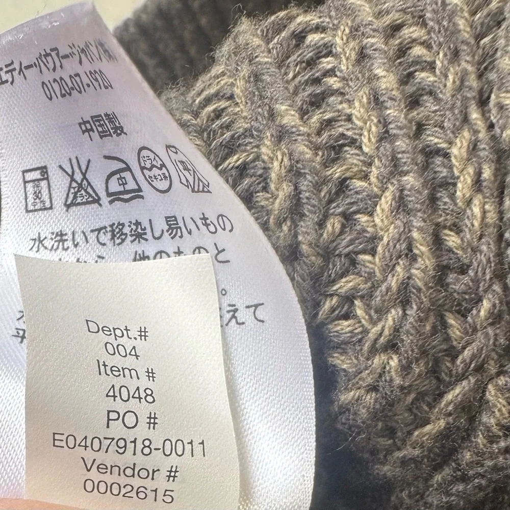Eddie Bauer Olive Full Zip Chunky Cardigan Cable Knit Ribbed Trim Mens Small